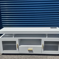 60” TV CONSOLE TABLE GLOSSY WHITE