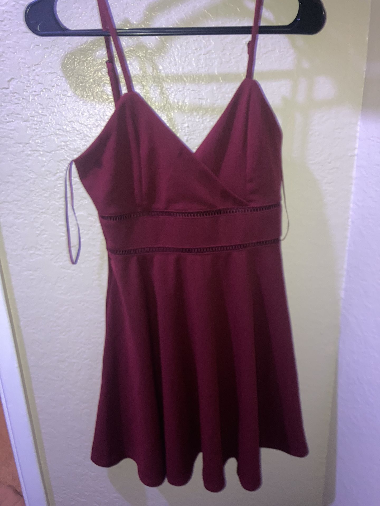 Red Short V Neck Dress
