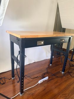 Workbench with Drawer, Adjustable Height