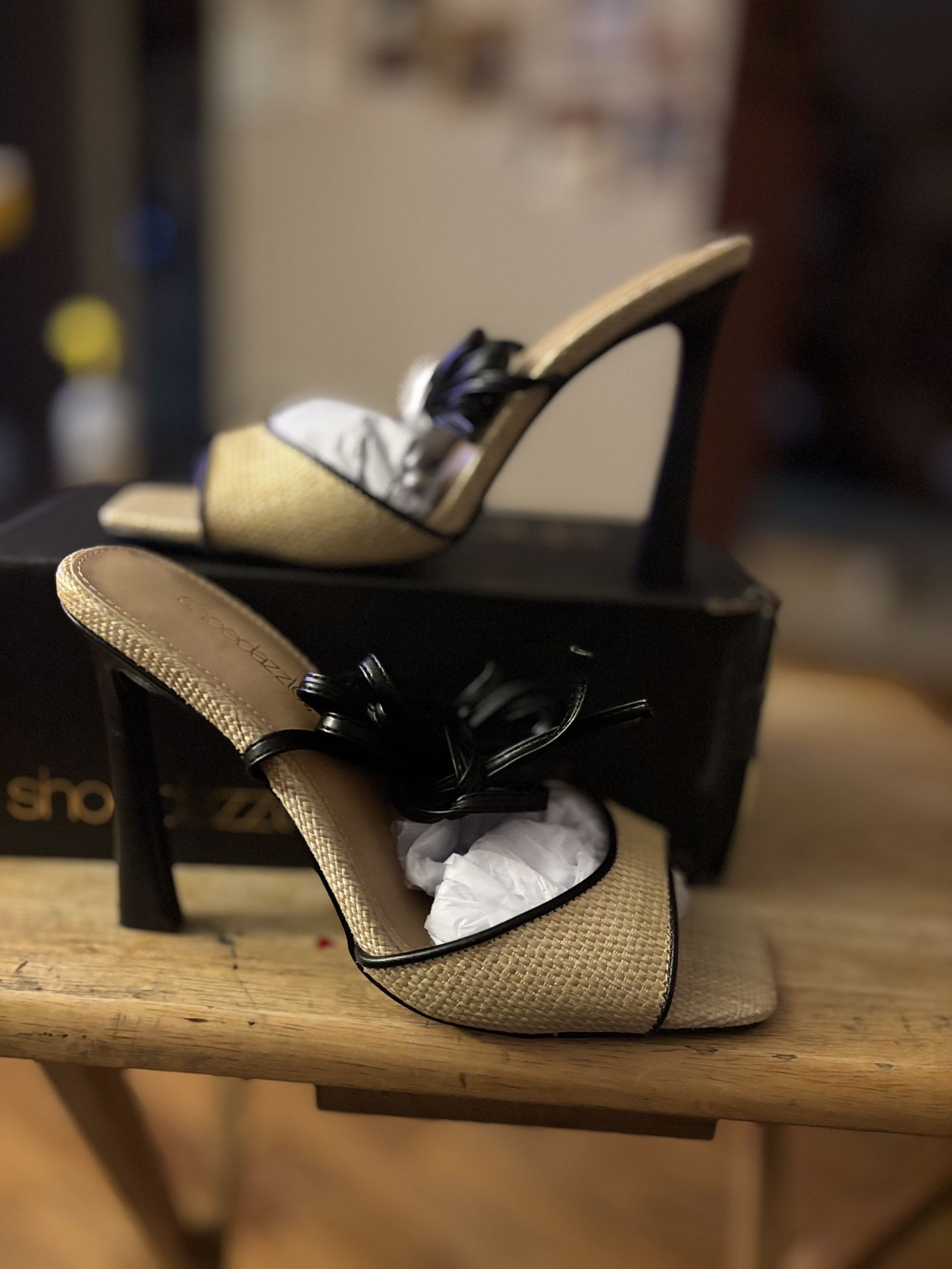 Heel sandals high heels size 10 natural color