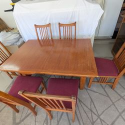 Dining Table With 6 Chairs Plus Extension 