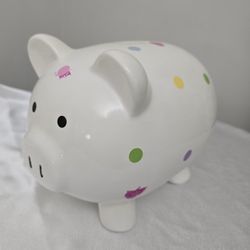 White Spotted Piggy Bank