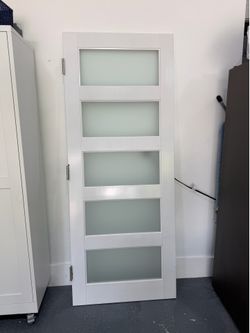 5 PANEL INTERIOR FROSTED GLASS PRIVACY DOOR