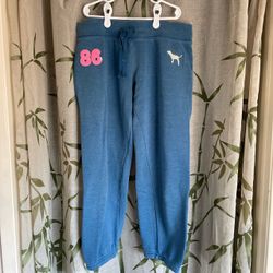 Vintage Victoria's Secret Pink Capri Sweatpants In Blue Size M