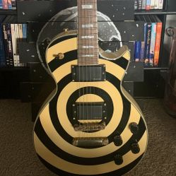 Zakk Wydle Cream Color Bullseye Epiphone Electric Guitar With Soft Washburn Gig Bag 
