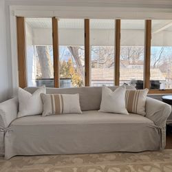 Pottery Barn Comfort Roll Grand Arm Sofa