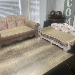 Set of 2 Cat Scratcher Sofas, Cat Scratching Board 