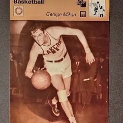 1979 Sportscaster George Mikan Old No. 99 Los Angeles Lakers NBA Hof Hall Of Fame Basketball Large Card Collectible Vintage Italy