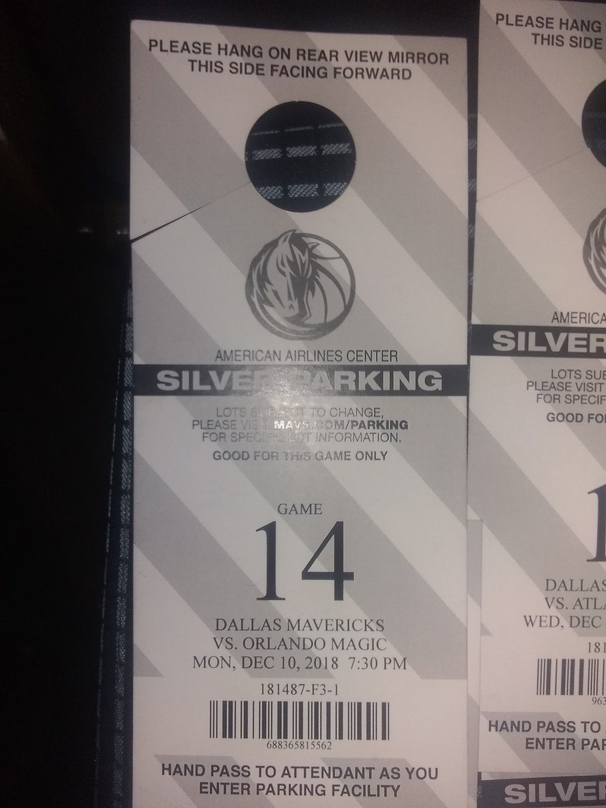 Dallas Mavericks Silver Parking