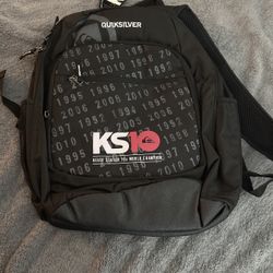 Rare Vintage Quiksilver KS10 World Champion Backpack Black **New With Tags**