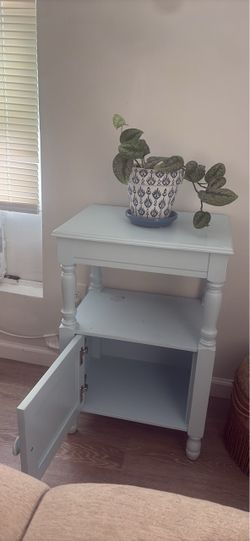 Sky blue side table