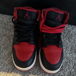 Nike Air Jordan 1 Mid Bred Black Red DQ8423-060 Size US 7Y / EU 40
