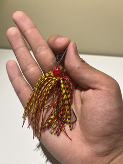 Red Yellow And White Colored Chatterbait Fishing Lure NEW