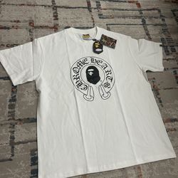 White chrome heart shirt