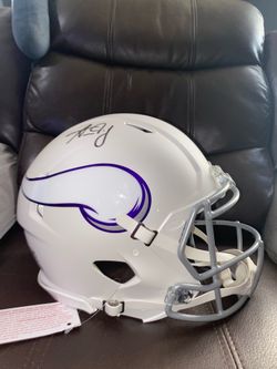 Minnesota Vikings Aaron Jones Winter Warrior Alternate Full Size Speed Authentic Helmet Beckett