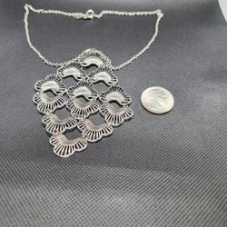 Large Lotus Blossom Pendant Necklace 