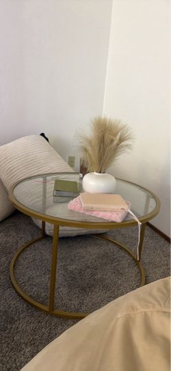 Round Glass Coffee Table Gold Frame