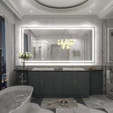 New 72 in. W x 36 in. H Large Rectangular Frameless Double LED Lights Anti-Fog Bathroom Vanity Mirro