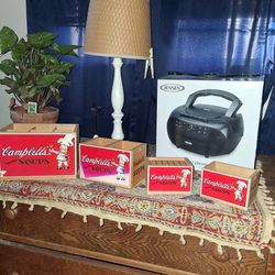 1987 VTG Campbells Condensed Soups Advertising Wood Box Crate