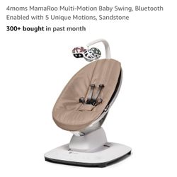 4moms MamaRoo Multi-Motion Baby Swing, Bluetooth Enabled with 5 Unique Motions, Sandstone