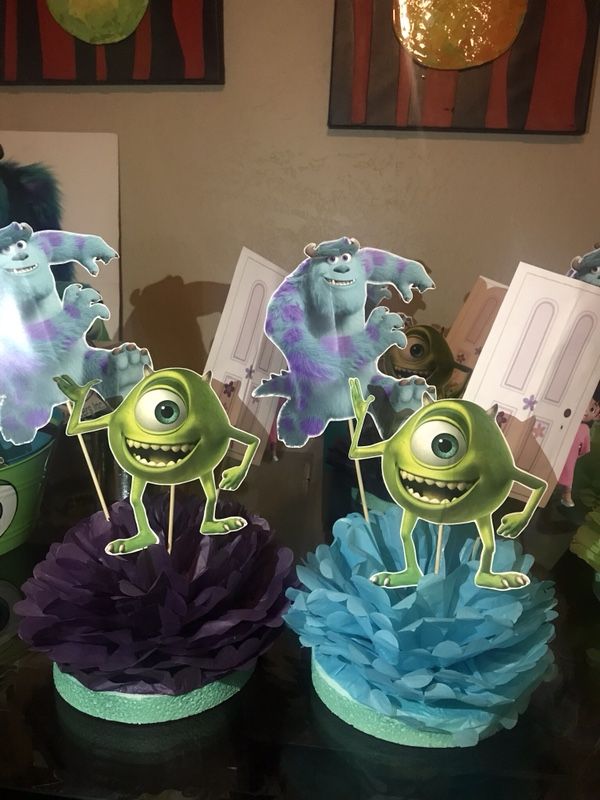 Monsters Inc table centerpieces