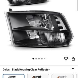 AUTOSAVER88 Headlights Assembly Compatible with 2009-2018 Dodge Ram 1 3500/2019-2022 Ram 1500 Classic Headlamp Replacement Clear Reflector Pas