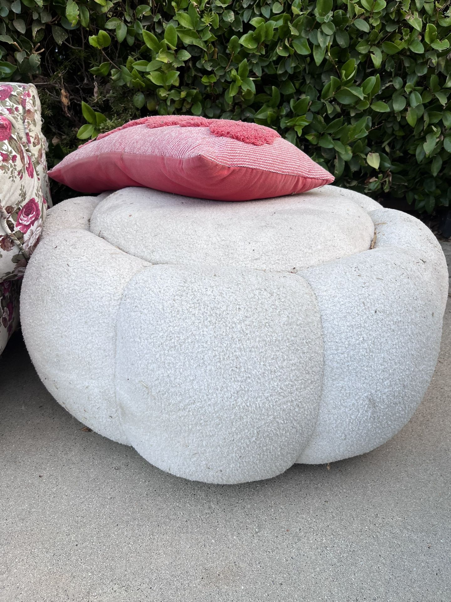 White Ottoman/ Foot Rest / Chair