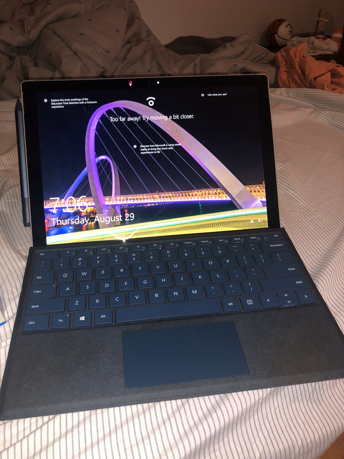 Microsoft surface pro with keyboard and pen