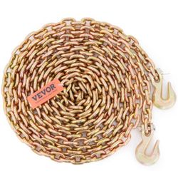 Transport Binder Chain 4,900 Ibs. Load Capacity G80 Tow Chain 5/16 in. x 20 ft. with Grab Hooks