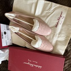 Salvatore Ferragamo Flat Patent Pink Shoes
