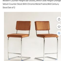 Set Of  2 Dining Counter Heigh Chairs
