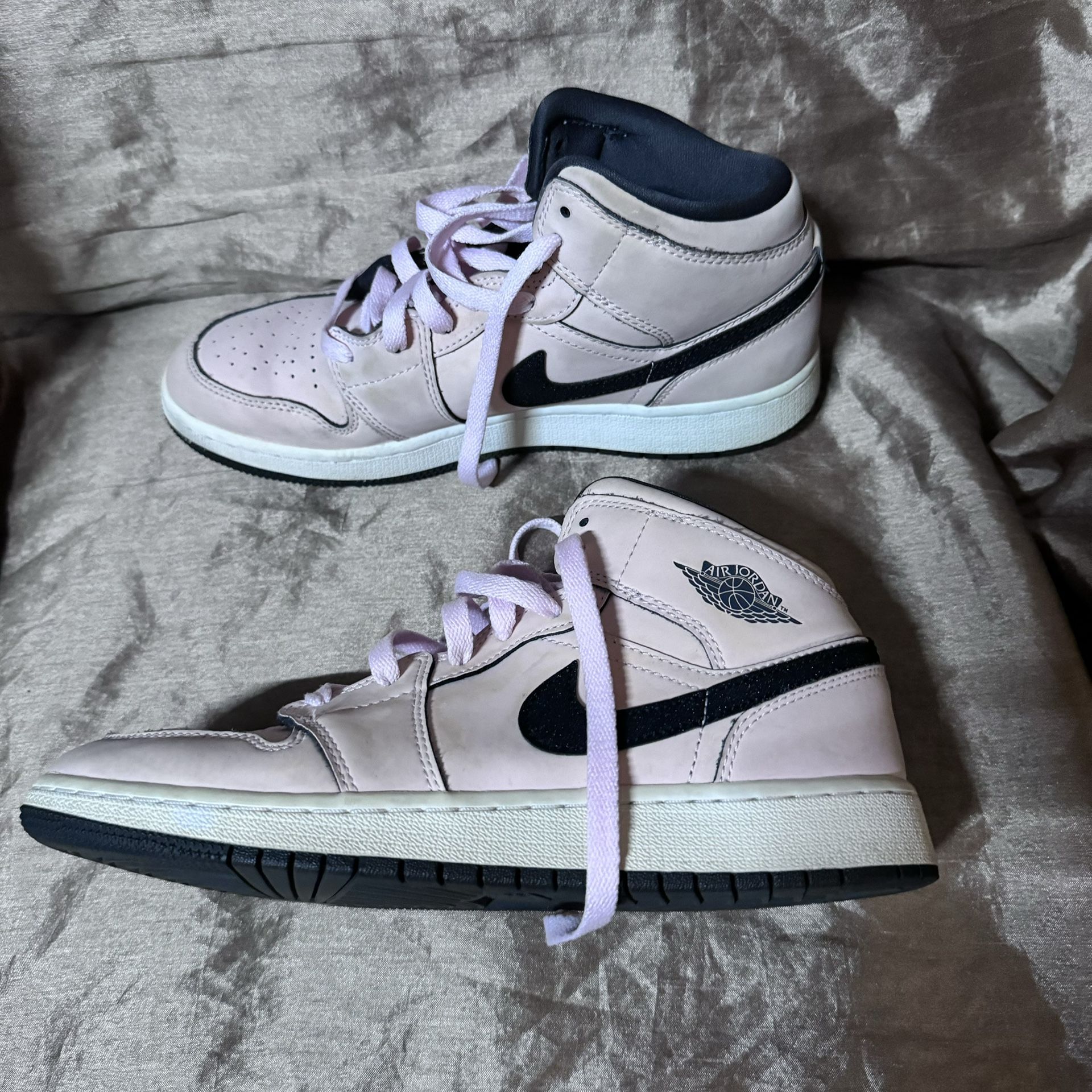 NIKE AIR JORDAN MID GS Size Pink Foam Black Rose OG Cotton