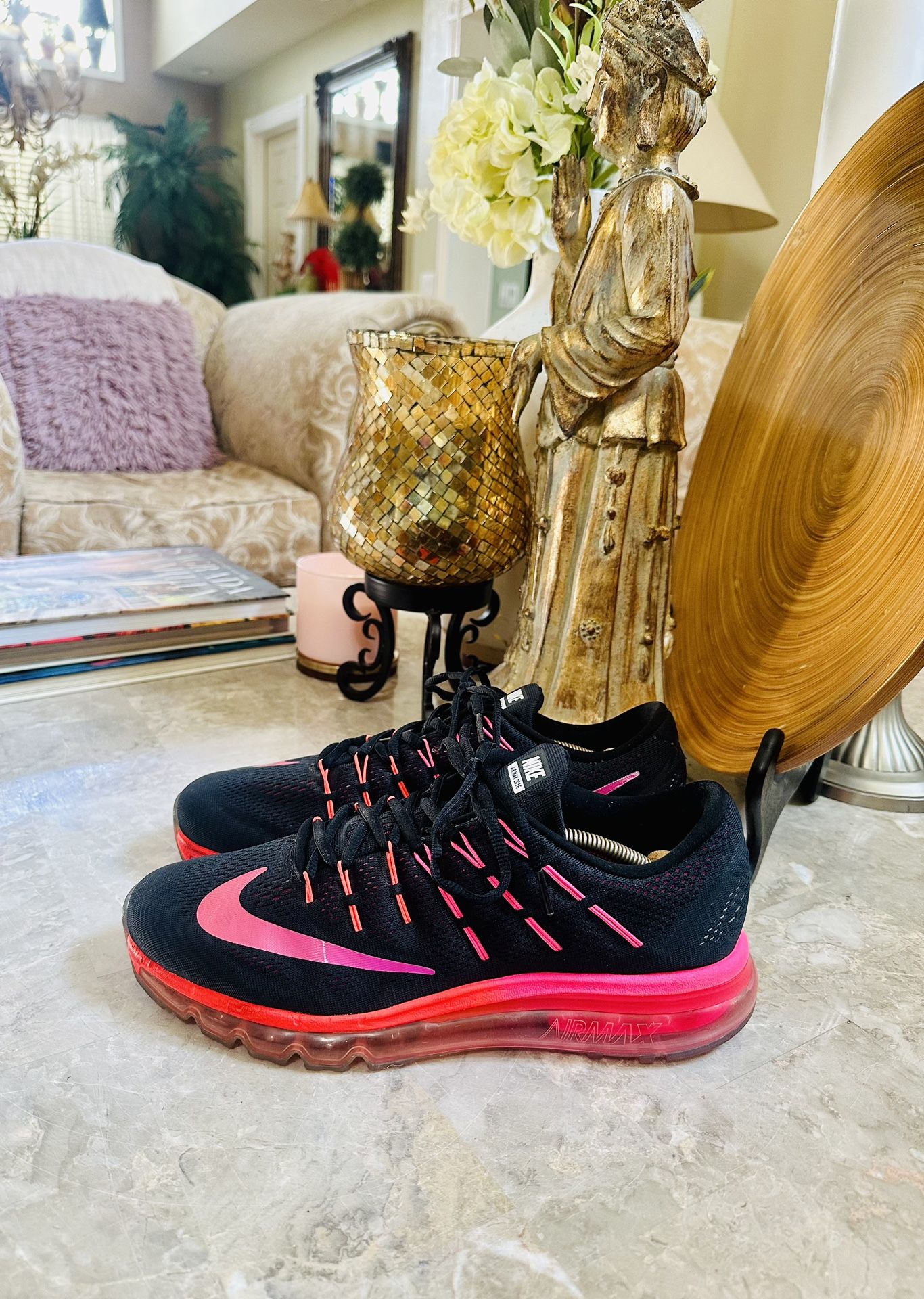 Nike Air Max 2016 Running Training Shoes 806772 006 Black Pink Womens Size 12