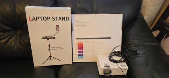 Projector + 120" Screen + Adjustable Projector/Laptop Stand