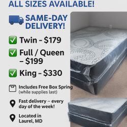 Queen Mattress Come With Free Box Spring - Same Day Delivery 