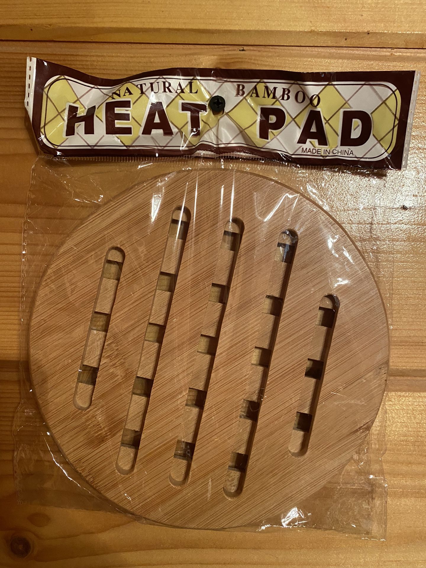 Natural Bamboo Heat Pad Kitchen Wood Trivet 7” Round