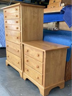 Solid Wood Dresser Chest of Drawers Set