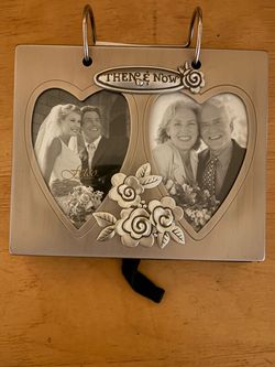 Fetco Home Decor Then & Now Double Heart Photo Frame