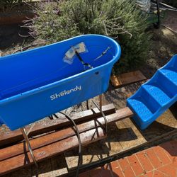 SHELANDY 45" Pet Grooming Bathtub Dog Wash Station | Heavy Duty Bathing Tub (Bathtub & Stairs Combo)