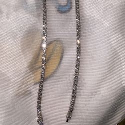 Moissanaite Tennis Chain 14K White Gold