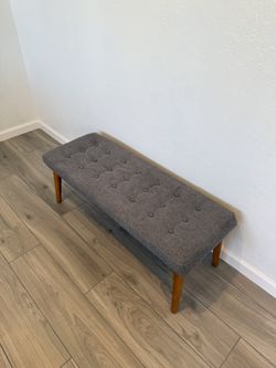 Mid-Century Modern Tufted Bench / Ottoman