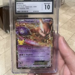 Pokemon 2021 Celebrations Mewtwo Ex Classic Collection 54/99 Graded CGC 10
