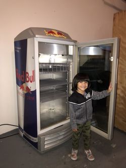 full size red bull fridge