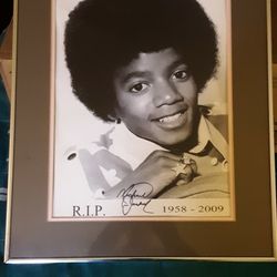 Micheal Jackson Frame And Signed Picture