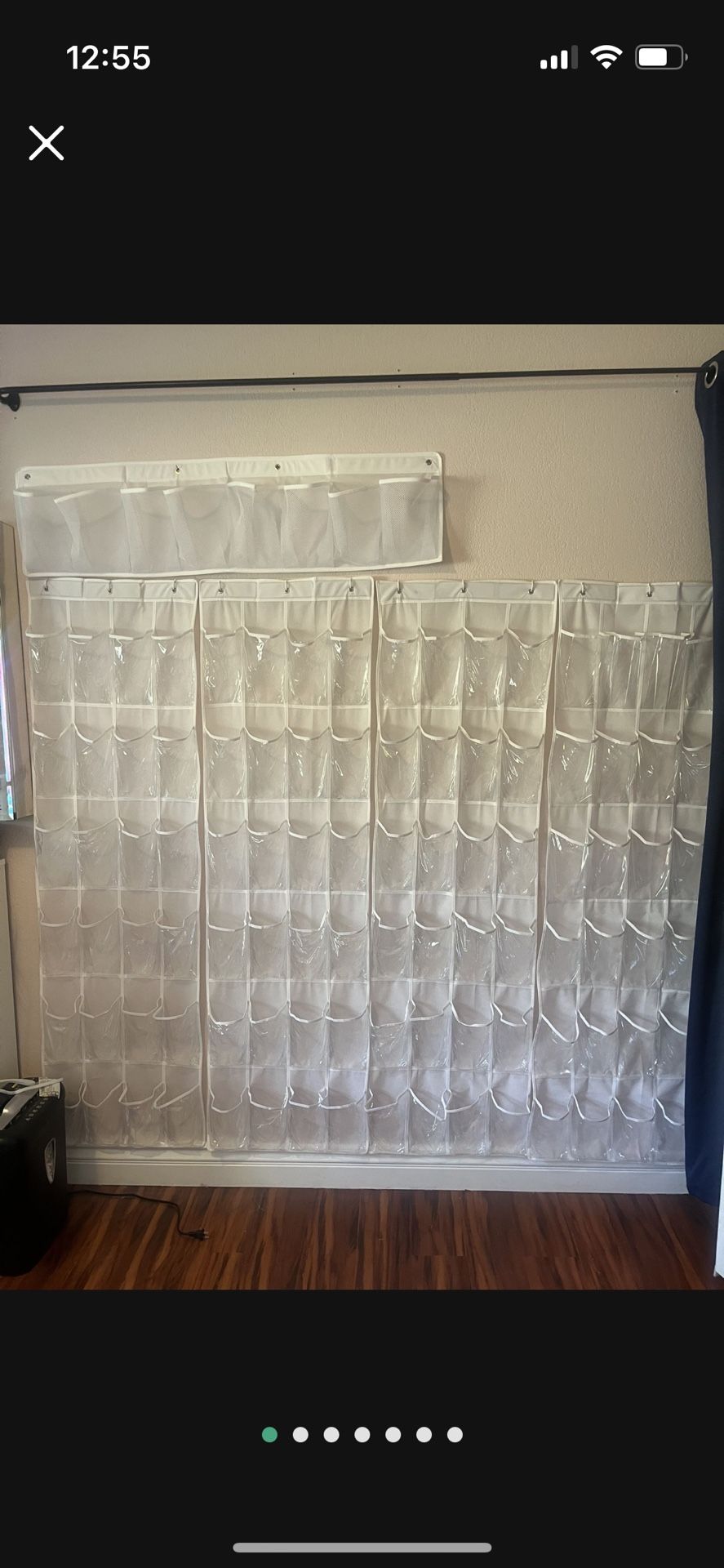 Over The Door Shoe Organizer with 24 Crystal Clear Pockets and Hook - Heavy Duty Storage Shoe Holder for Shoes, Accessories, Space Saving Hanging Shoe