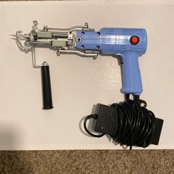 Electric Tufting Gun Carpet Weaving Rug Making Tool Cut Pile &Loop Pile Portable Blue