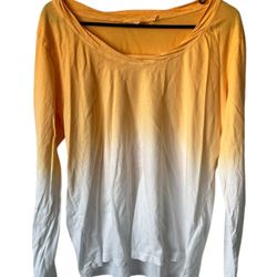 Candace Cameron Bure The Ocean Dipped Long-Sleeve Tee Apricot Sz M  Comes from a pet and smoke free home.  Measurements are in the pictures. Elevate y