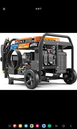 Generator 4000watt and Pressure Washer 2 in 1