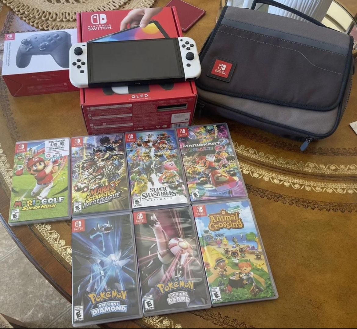 🎮♦️🎱 Perfectly Switch 1TB - White - Pro Controllers With Games And Carrying Case 🎱♦️🎮