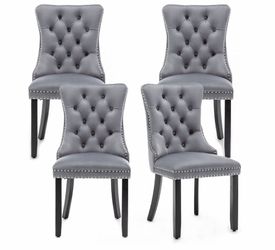 Velvet used dining chairs set of 4